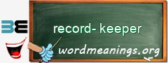 WordMeaning blackboard for record-keeper